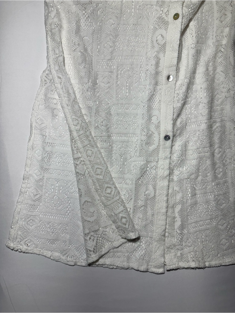 BECCA White Lace Midi Dress with Tie Waist - Picture 5 of 11